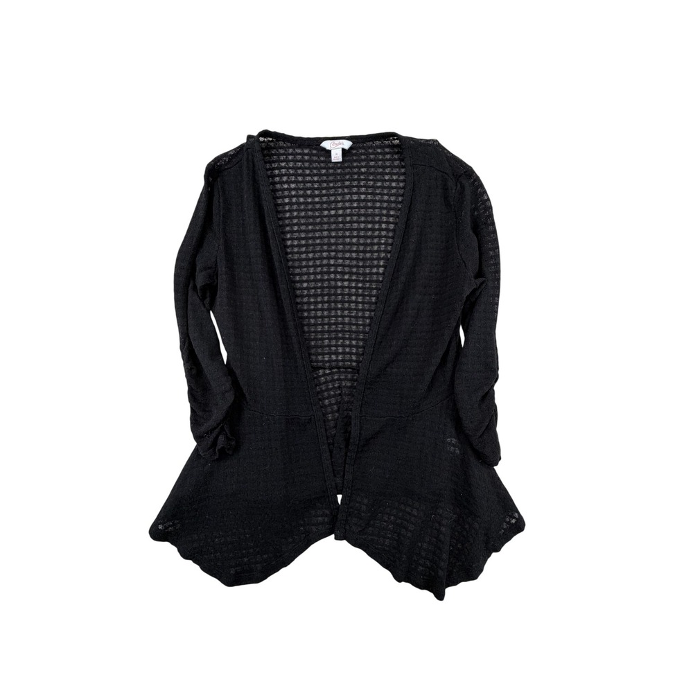 y2k Sheer waffle peplum whimsigoth indie sleeze Candies Cardigan size Med m
